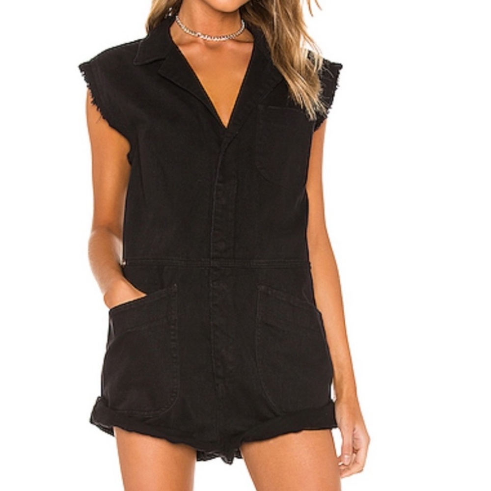 ONE TEASPOON Safari Onyx Black Bandits Jumpsuit Romper